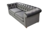 Canapea extensibila Oxford Chesterfield, 88x216x75 cm, 3 locuri, Antracit , Extensibila - imagine 3