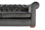 Canapea extensibila Oxford Chesterfield, 88x216x75 cm, 3 locuri, Antracit , Extensibila - imagine 5