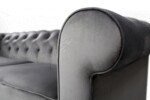 Canapea extensibila Oxford Chesterfield, 88x216x75 cm, 3 locuri, Antracit , Extensibila - imagine 7