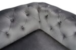 Canapea extensibila Oxford Chesterfield, 88x216x75 cm, 3 locuri, Antracit , Extensibila - imagine 8