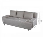 Canapea extensibila Napoli Grey, 205x90x86 cm, cu lada de depozitareTip: Extensibila | Interval lungime: Peste 200 cm | Forma: Standard | Material tapiterie: Textil | Suprafata pentru dormit: 140x190 cm | Numar locuri: 3 - imagine 4
