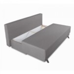 Canapea extensibila Napoli Grey, 205x90x86 cm, cu lada de depozitareTip: Extensibila | Interval lungime: Peste 200 cm | Forma: Standard | Material tapiterie: Textil | Suprafata pentru dormit: 140x190 cm | Numar locuri: 3 - imagine 6