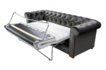 Canapea extensibila Oxford Chesterfield, 88x216x75 cm, 3 locuri, Antracit , Extensibila - imagine 13