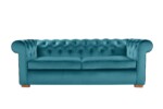 Canapea extensibila Oxford Chesterfield, 88x216x75 cm, 3 locuri, Azur - imagine 2