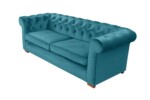 Canapea extensibila Oxford Chesterfield, 88x216x75 cm, 3 locuri, Azur - imagine 17