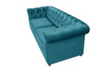 Canapea extensibila Oxford Chesterfield, 88x216x75 cm, 3 locuri, Azur - imagine 6