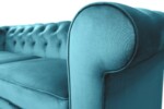 Canapea extensibila Oxford Chesterfield, 88x216x75 cm, 3 locuri, Azur - imagine 7