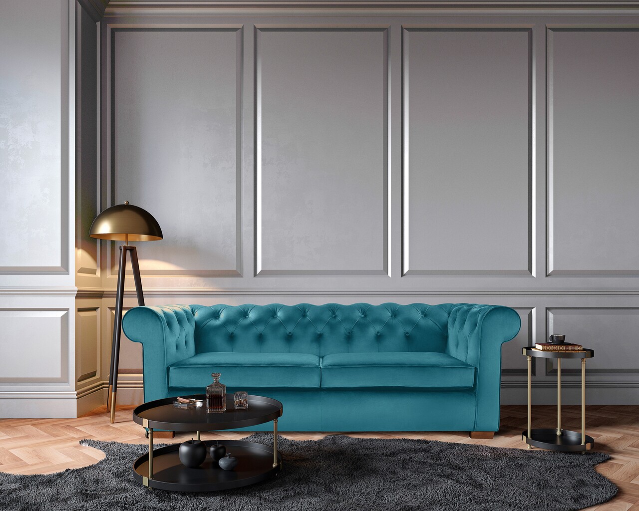 l-canapea-extensibila-oxford-chesterfield-88x216x75-cm-3-locuri-azur Canapea extensibila Oxford Chesterfield, 88x216x75 cm, 3 locuri, Azur - imagine 1