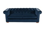 Canapea extensibila Oxford Chesterfield, 88x216x75 cm, 3 locuri, Dark Blue - imagine 2