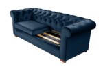 Canapea extensibila Oxford Chesterfield, 88x216x75 cm, 3 locuri, Dark Blue - imagine 12