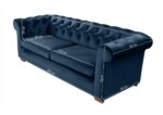 Canapea extensibila Oxford Chesterfield, 88x216x75 cm, 3 locuri, Dark Blue - imagine 4