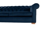 Canapea extensibila Oxford Chesterfield, 88x216x75 cm, 3 locuri, Dark Blue - imagine 5