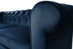 Canapea extensibila Oxford Chesterfield, 88x216x75 cm, 3 locuri, Dark Blue - imagine 7