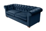 Canapea extensibila Oxford Chesterfield, 88x216x75 cm, 3 locuri, Dark Blue - imagine 10