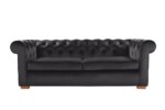 Canapea extensibila Oxford Chesterfield, 88x216x75 cm, 3 locuri, Graphite - imagine 2