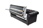 Canapea extensibila Oxford Chesterfield, 88x216x75 cm, 3 locuri, Graphite - imagine 17