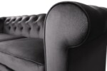 Canapea extensibila Oxford Chesterfield, 88x216x75 cm, 3 locuri, Graphite - imagine 5