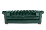 Canapea extensibila Oxford Chesterfield, 88x216x75 cm, 3 locuri, Green - imagine 2