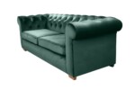 Canapea extensibila Oxford Chesterfield, 88x216x75 cm, 3 locuri, Green - imagine 12