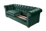 Canapea extensibila Oxford Chesterfield, 88x216x75 cm, 3 locuri, Green - imagine 13