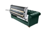 Canapea extensibila Oxford Chesterfield, 88x216x75 cm, 3 locuri, Green - imagine 18