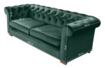 Canapea extensibila Oxford Chesterfield, 88x216x75 cm, 3 locuri, Green - imagine 4