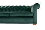 Canapea extensibila Oxford Chesterfield, 88x216x75 cm, 3 locuri, Green - imagine 5