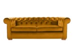 Canapea extensibila Oxford Chesterfield, 88x216x75 cm, 3 locuri, Mustard - imagine 2