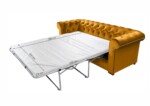 Canapea extensibila Oxford Chesterfield, 88x216x75 cm, 3 locuri, Mustard - imagine 11