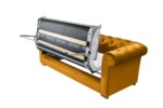Canapea extensibila Oxford Chesterfield, 88x216x75 cm, 3 locuri, Mustard - imagine 15
