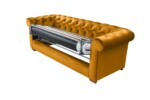 Canapea extensibila Oxford Chesterfield, 88x216x75 cm, 3 locuri, Mustard - imagine 16