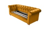 Canapea extensibila Oxford Chesterfield, 88x216x75 cm, 3 locuri, Mustard - imagine 17