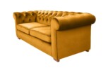 Canapea extensibila Oxford Chesterfield, 88x216x75 cm, 3 locuri, Mustard - imagine 3