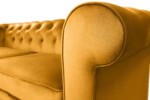 Canapea extensibila Oxford Chesterfield, 88x216x75 cm, 3 locuri, Mustard - imagine 7
