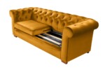 Canapea extensibila Oxford Chesterfield, 88x216x75 cm, 3 locuri, Mustard - imagine 10