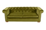 Canapea extensibila Oxford Chesterfield, 88x216x75 cm, 3 locuri, Olive - imagine 2