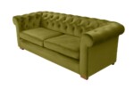Canapea extensibila Oxford Chesterfield, 88x216x75 cm, 3 locuri, Olive - imagine 11