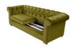 Canapea extensibila Oxford Chesterfield, 88x216x75 cm, 3 locuri, Olive - imagine 12