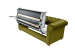 Canapea extensibila Oxford Chesterfield, 88x216x75 cm, 3 locuri, Olive - imagine 17