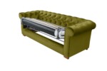 Canapea extensibila Oxford Chesterfield, 88x216x75 cm, 3 locuri, Olive - imagine 18