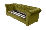 Canapea extensibila Oxford Chesterfield, 88x216x75 cm, 3 locuri, Olive - imagine 19