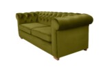 Canapea extensibila Oxford Chesterfield, 88x216x75 cm, 3 locuri, Olive - imagine 3