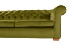 Canapea extensibila Oxford Chesterfield, 88x216x75 cm, 3 locuri, Olive - imagine 5