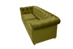 Canapea extensibila Oxford Chesterfield, 88x216x75 cm, 3 locuri, Olive - imagine 6