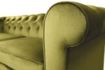 Canapea extensibila Oxford Chesterfield, 88x216x75 cm, 3 locuri, Olive - imagine 8