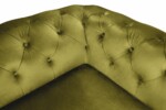 Canapea extensibila Oxford Chesterfield, 88x216x75 cm, 3 locuri, Olive - imagine 10