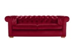 Canapea extensibila Oxford Chesterfield, 88x216x75 cm, 3 locuri, Red - imagine 2