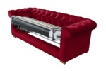 Canapea extensibila Oxford Chesterfield, 88x216x75 cm, 3 locuri, Red - imagine 12