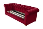 Canapea extensibila Oxford Chesterfield, 88x216x75 cm, 3 locuri, Red - imagine 13