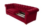 Canapea extensibila Oxford Chesterfield, 88x216x75 cm, 3 locuri, Red - imagine 14